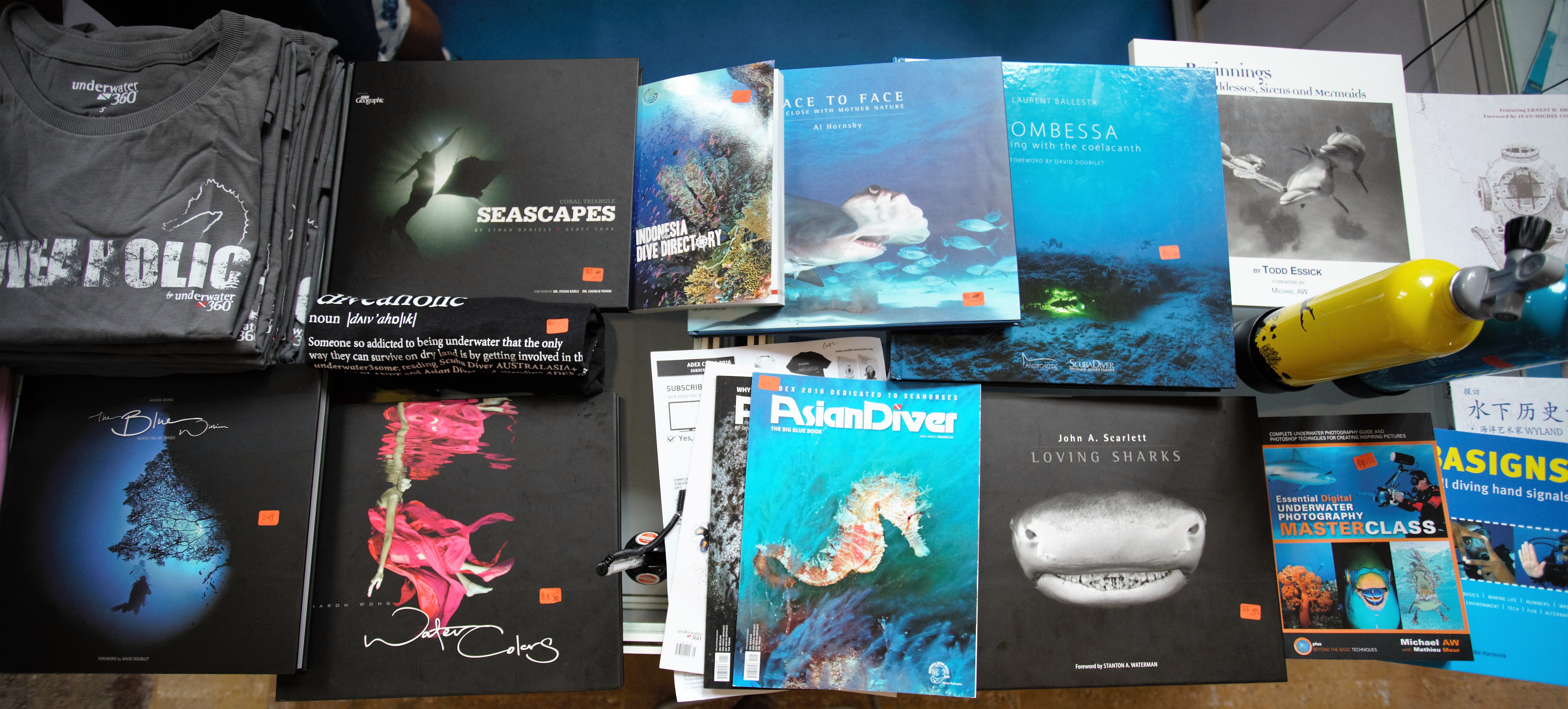 Incredible books and magazines available at the Underwater360 booth right now. 